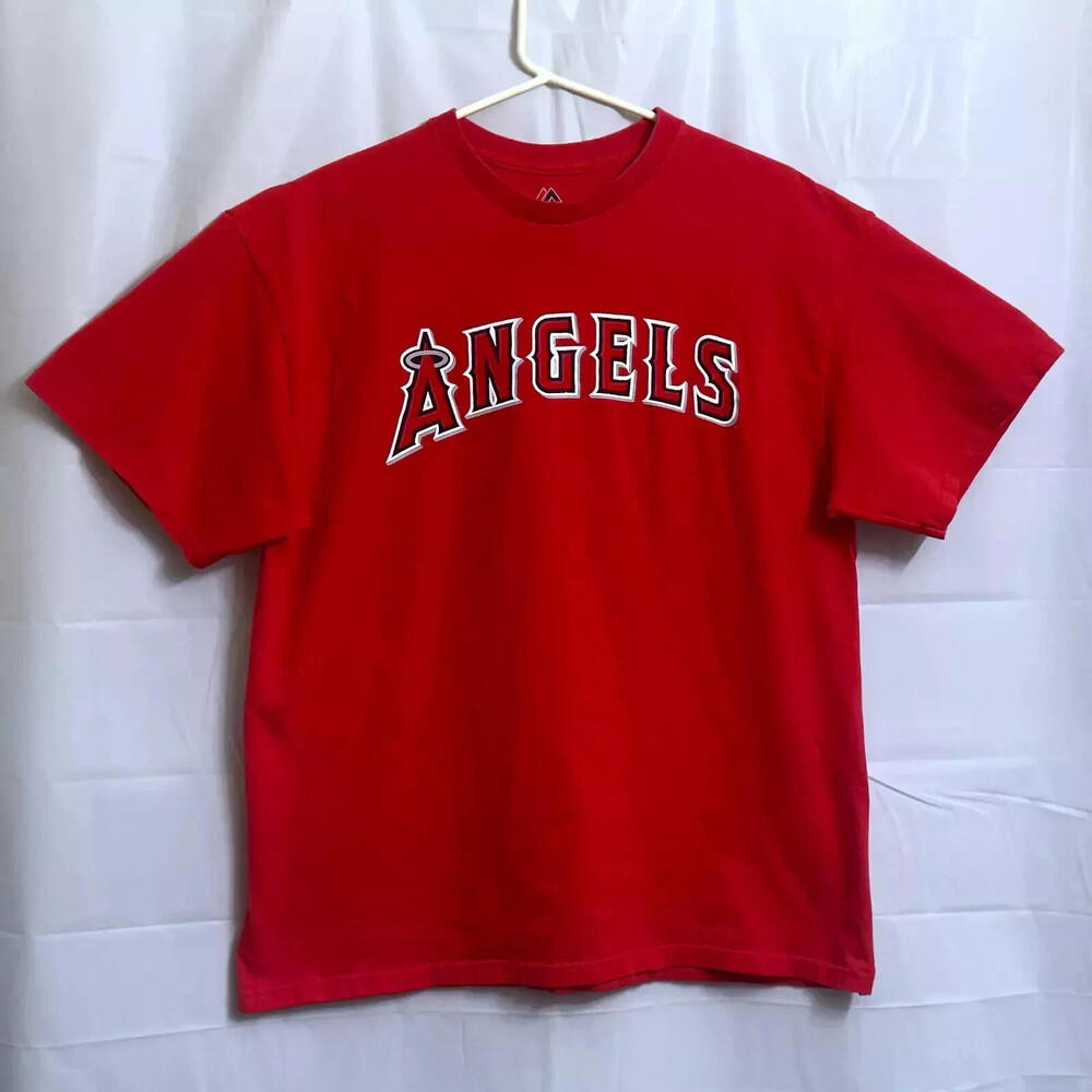 Majestic Los Angeles Angels "51" Shirtsey Men's Extra Large XL Red